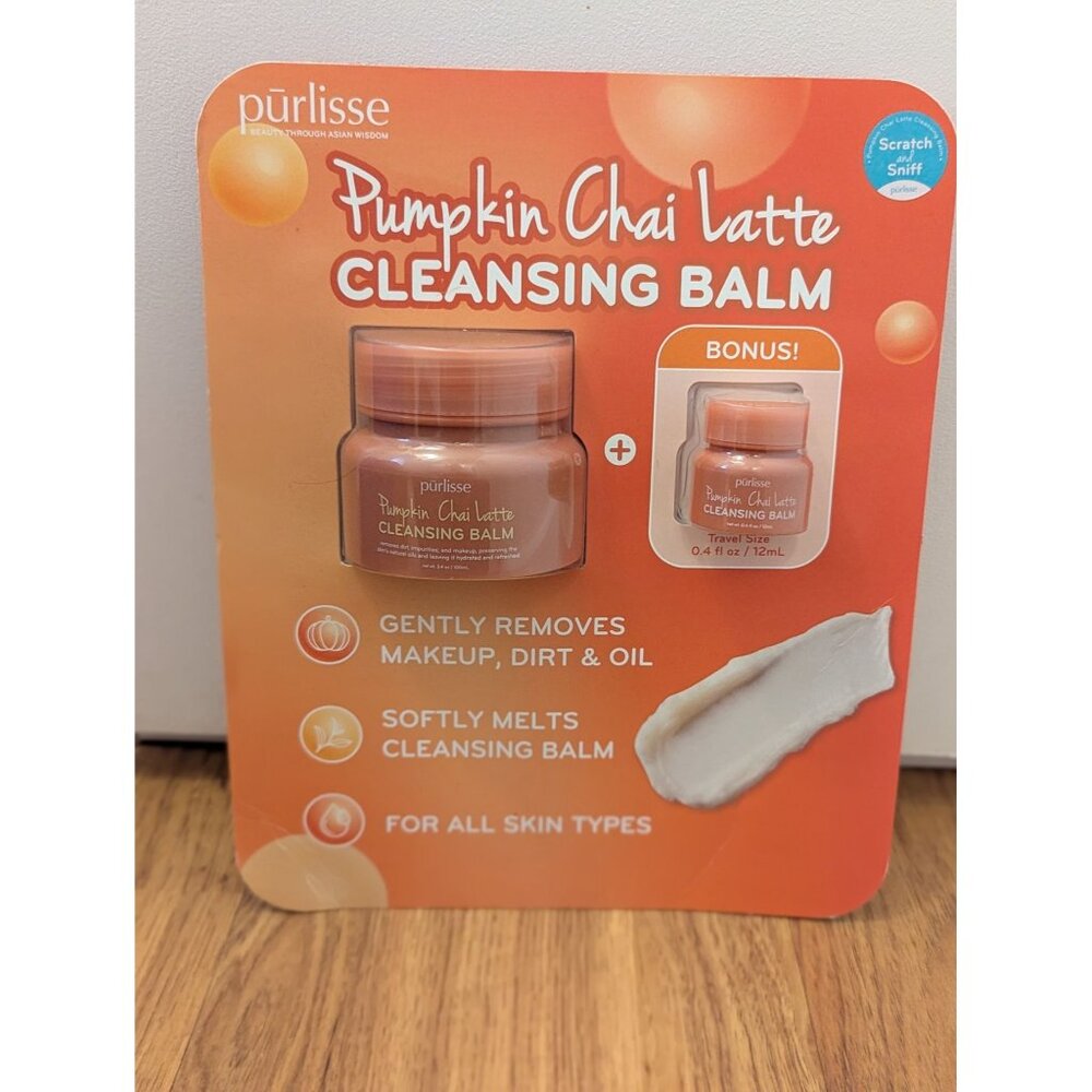 Purlisse Pumpkin Chai Latte Cleansing Balm Set  Gently Removes Makeup Dirt & Oil